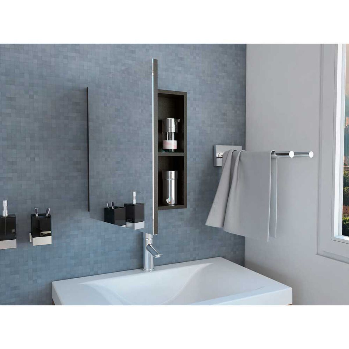 Botiqu&iacute;n con Espejo TuHome Lumo 1 Puerta Wengue