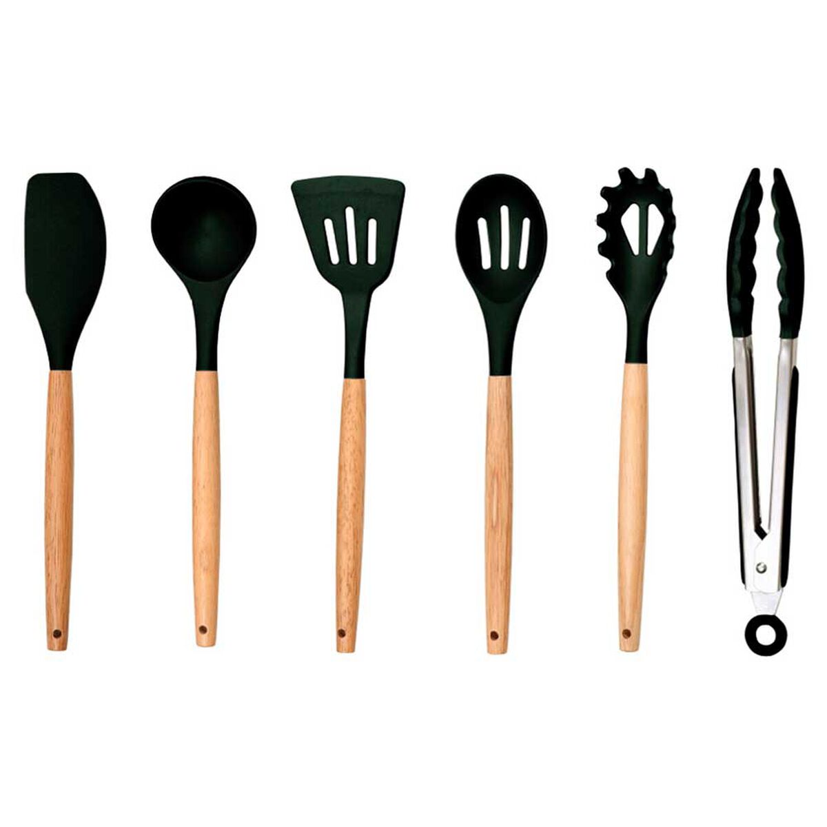 Combo Cocina a Gas Mademsa M 920 T 5 Quemadores + Set 2 Mugs Zibel MG-0476 Blanco Negro + Juego de Cubiertos Casanova K-1050 16 Piezas + Set 6 Utensilios de Cocina Casanova T4043-3A Negro