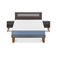 Cama Europea CIC 2 Plazas Excellence + Respaldo + 2 Veladores Munich