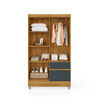Closet Vekkahome Americano 4 Puertas 2 Cajones Gris