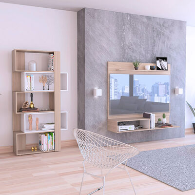 Imagen 2 del producto Panel TV + Biblioteca TuHome Beijing Rovere Blanco