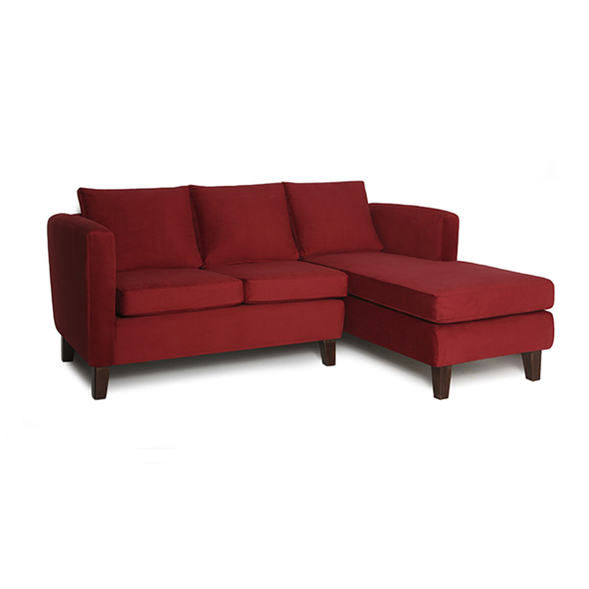 Sof&aacute; Seccional Barra Design Mila Derecho 3 Cuerpos Rojo