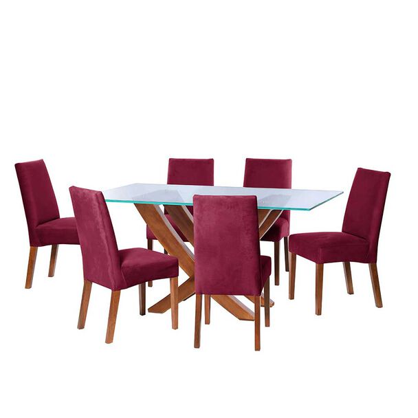 Juego de Comedor Latam Home Alicante 6 Sillas Burdeo