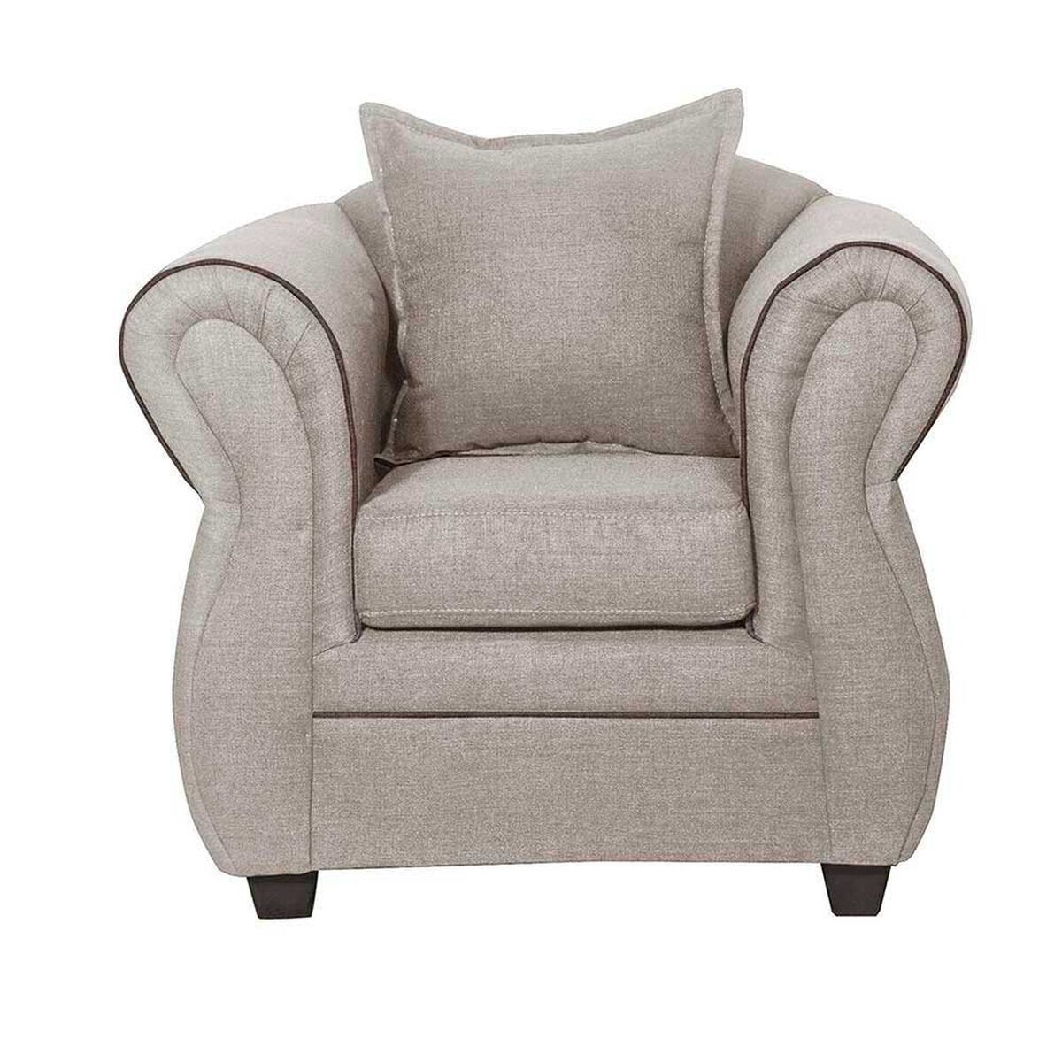 Juego de Living Black Factory Emili Sof&aacute; 3 Cuerpos + Dos Sillones 1 Cuerpo Beige