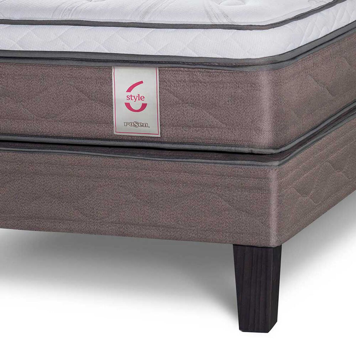 Cama Europea Rosen 2 Plazas New Style 6 + Respaldo + 2 Veladores Ray