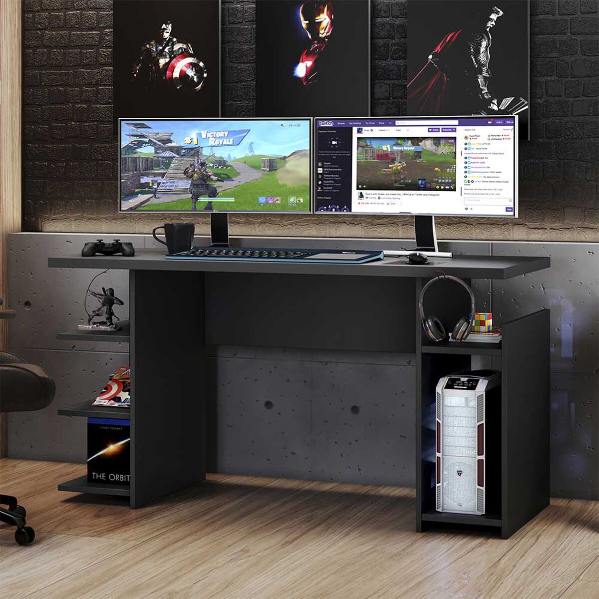 Escritorio Home Mobili Luigi Negro