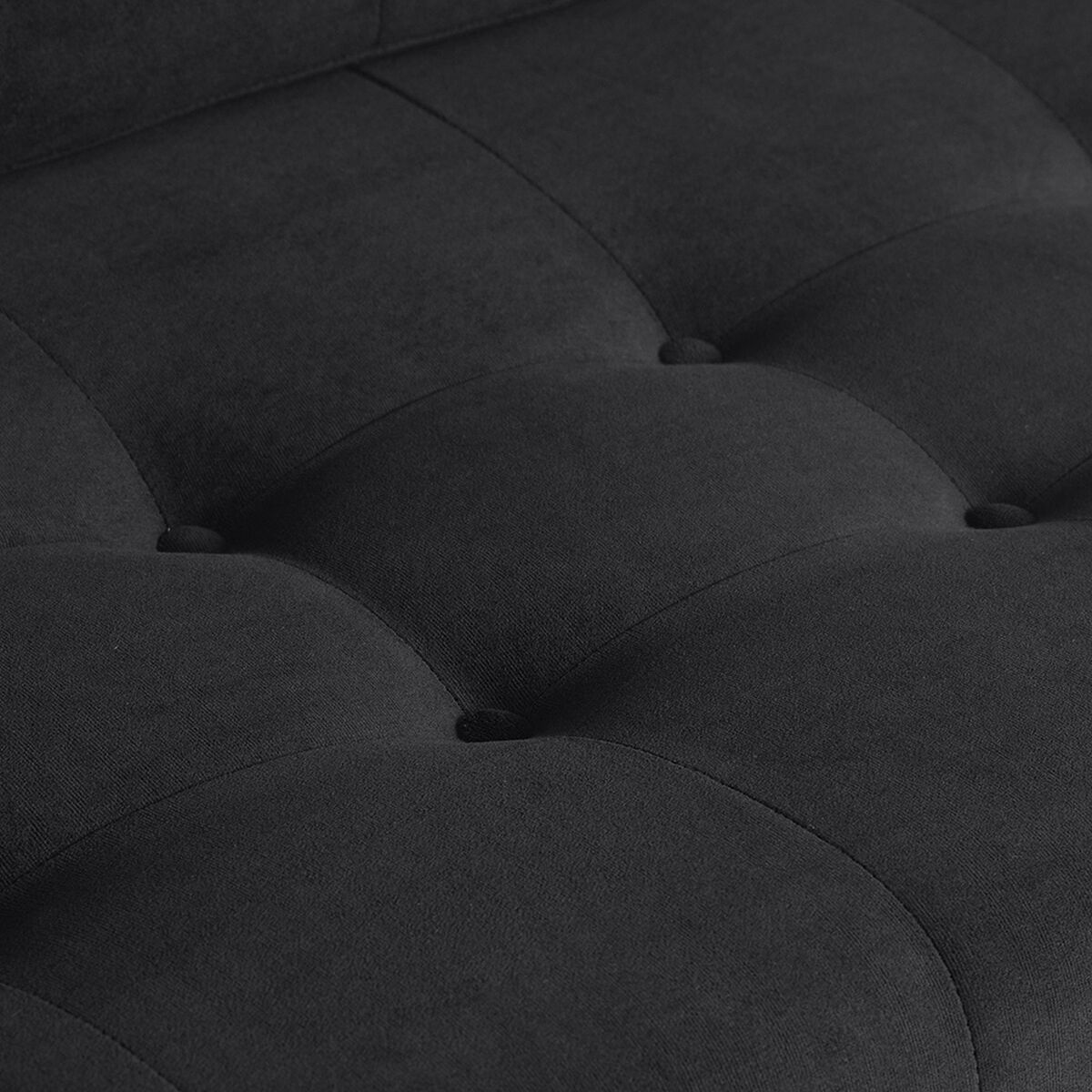 Sofá Felpa Bodevir Retro 3 Cuerpos Negro