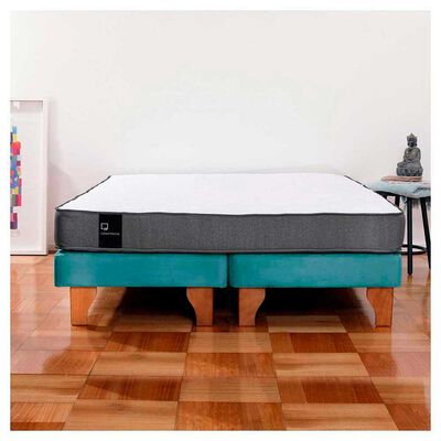 Cama Europea Latam Home Base Dividida 2 Plazas Zen Best Turquesa