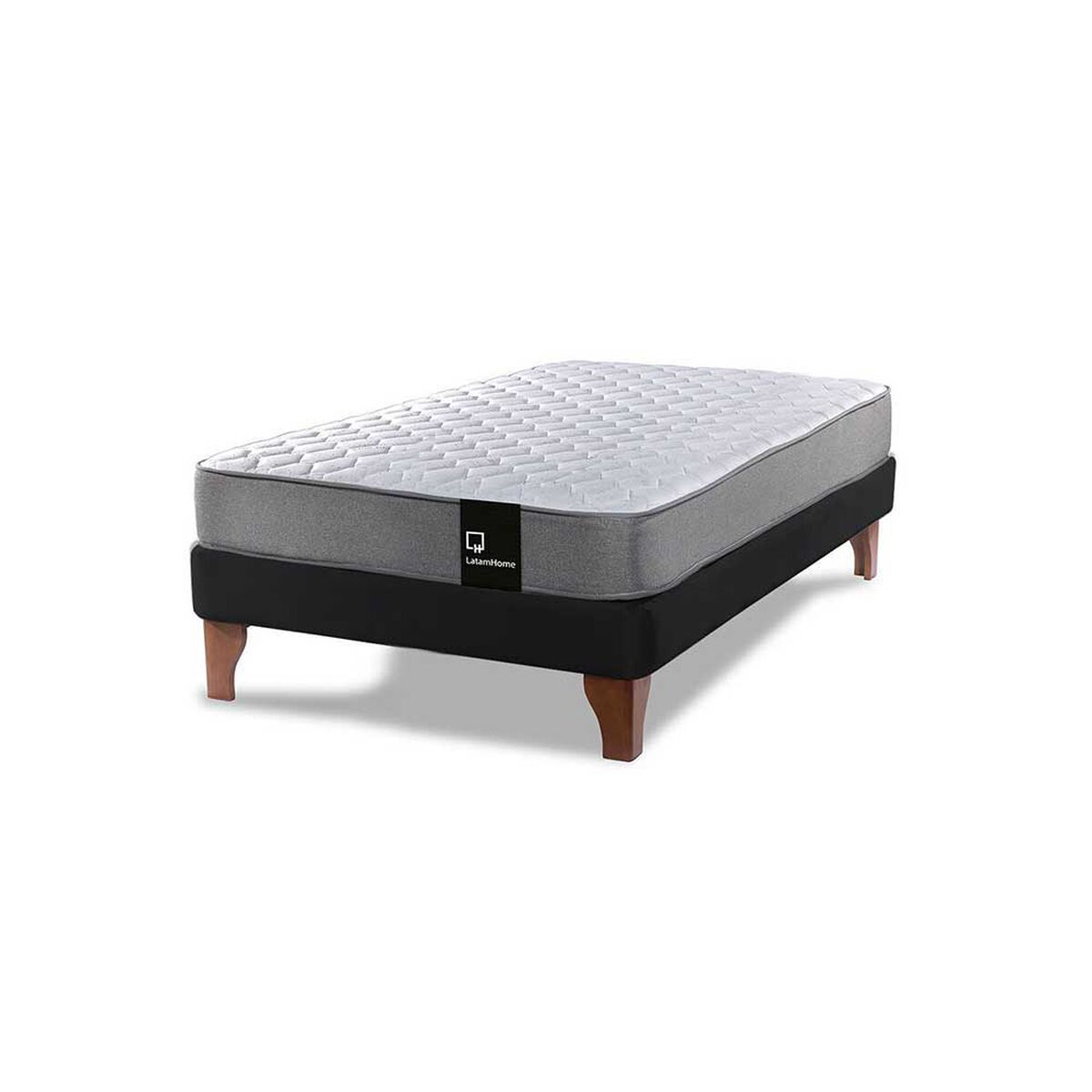 Cama Europea Latam Home 1,5 Plazas Zen Best Negro