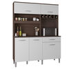 Mueble de Cocina Vekkahome Cristo 5 Puertas 5 Cajones Blanco Café