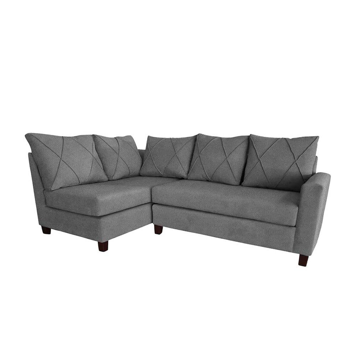 Sofá Seccional Izquierdo Living Factory Musso 5 Cuerpos Gris