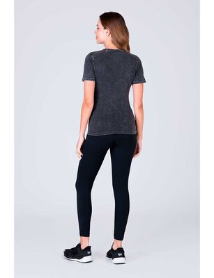 Imagen 2 del producto Polera M/C Deportiva Mujer Everlast Dark Grey, Melange, Negro, Verde