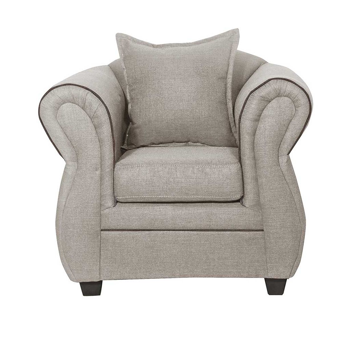 Juego de Living Black Factory Emili Sofá 3 Cuerpos + Dos Sillones 1 Cuerpo Beige