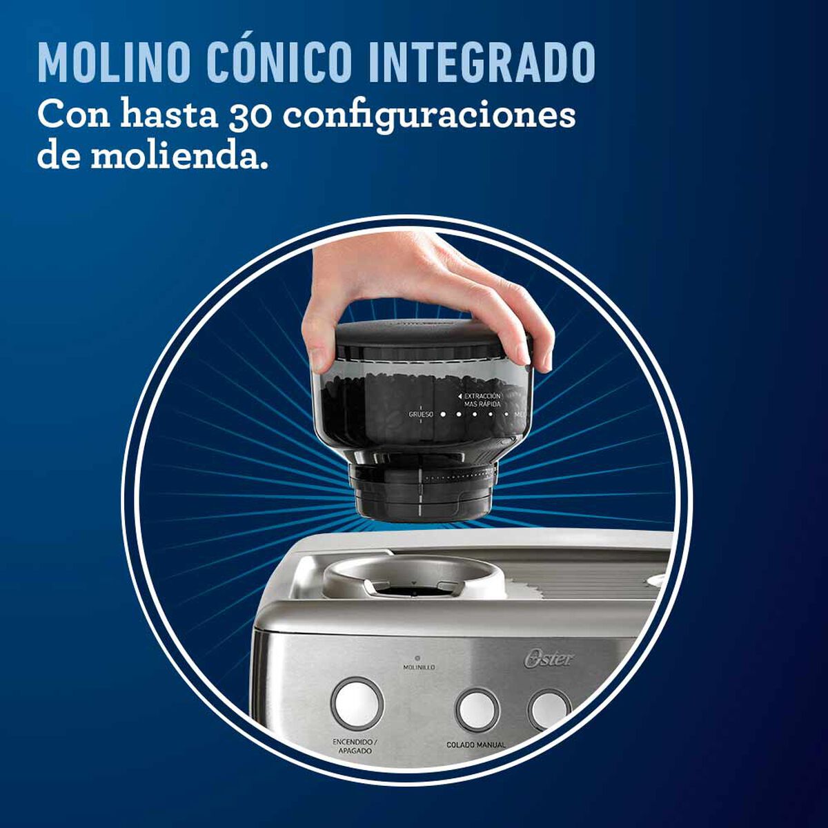 Cafetera Oster con Molinillo Baristamax BVSTEM7300013