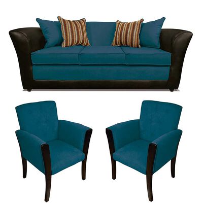 Imagen 1 del producto Juego de Living Elegant Detail Minesota Sofá 3 Cuerpos + Dos Sitiales Azul