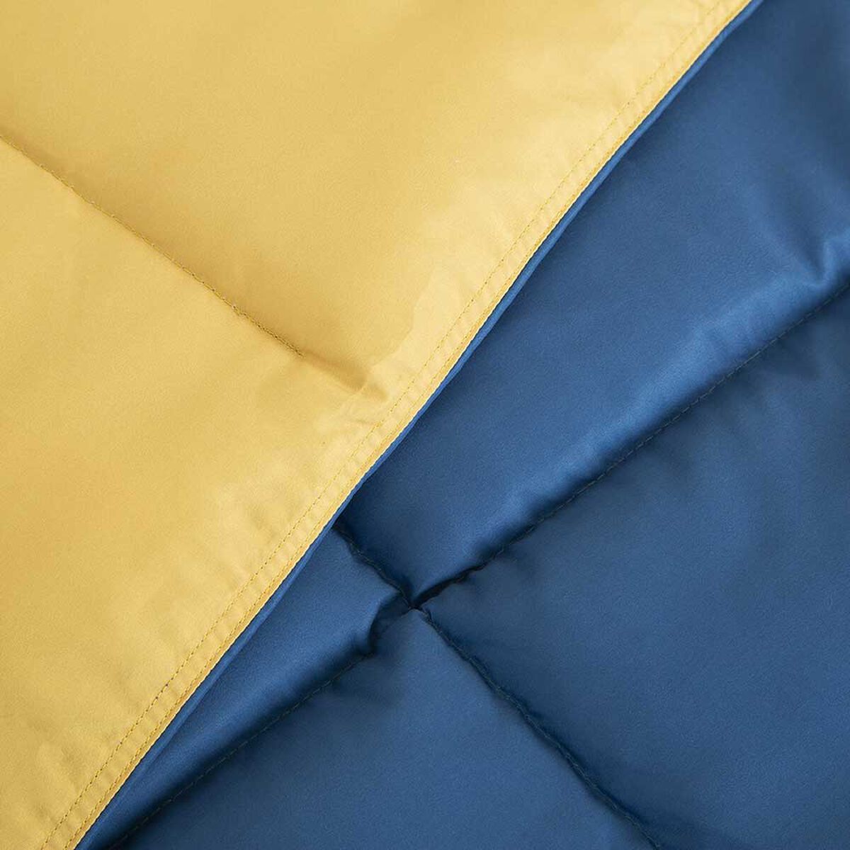 Plumón Bicolor Casanova 2 Plazas Azul Mostaza