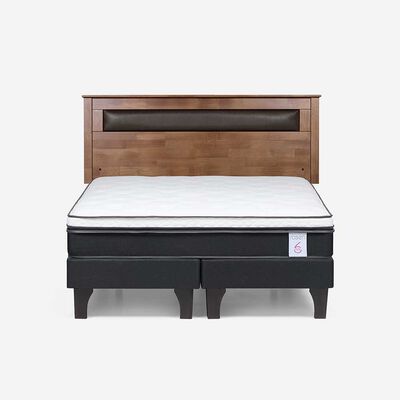 Cama Europea Rosen Base Dividida 2 Plazas New Style 6 + Respaldo Ferrara