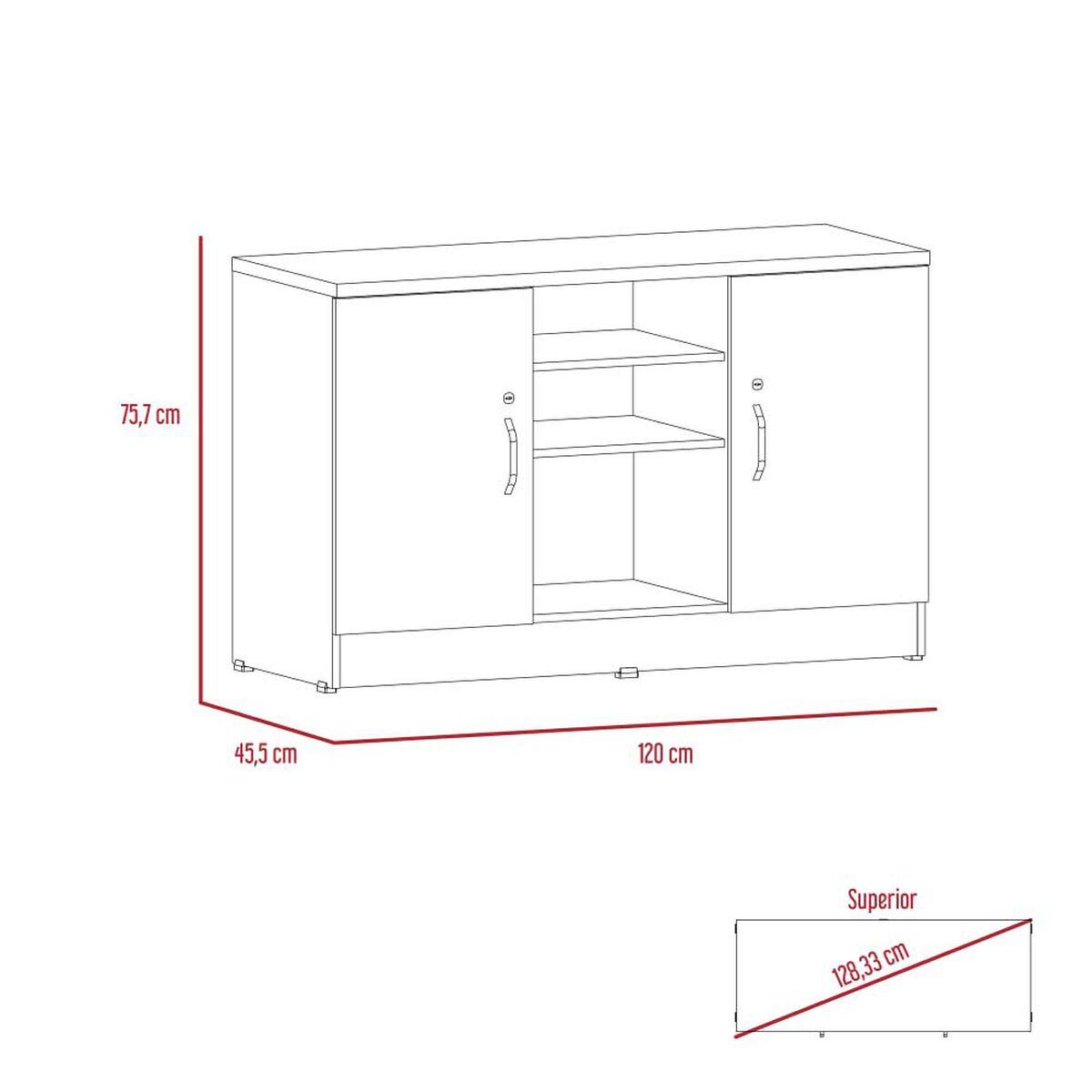 Gabinete TuHome Home Office Negro Soft Co&ntilde;ac