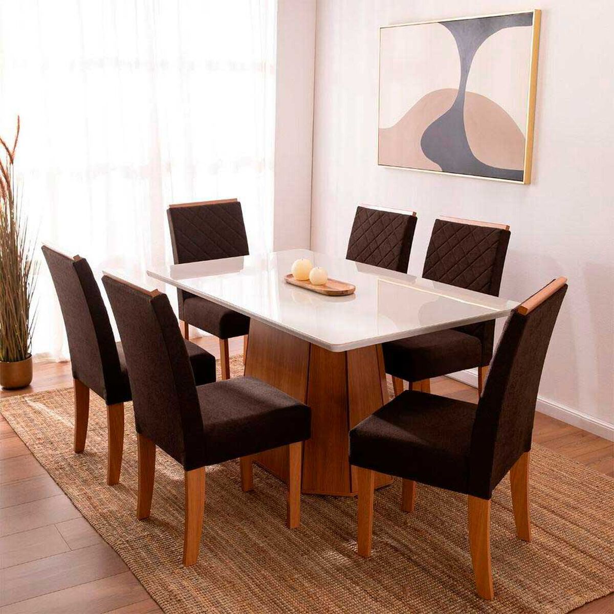 Juego de Comedor Roca Ribeira 6 Sillas Chocolate