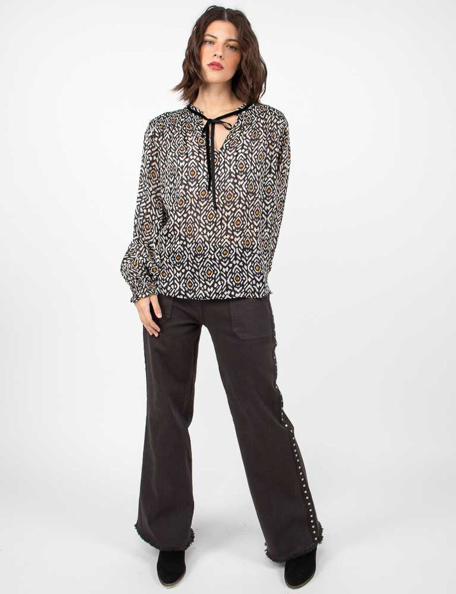 Blusa Estampada Manga Larga Mujer Alma