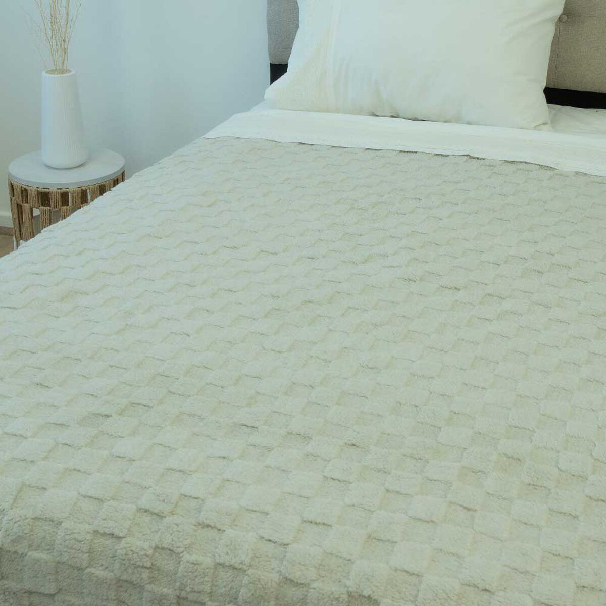 Frazada Doral 1,5 Plazas Chiporro Jacquard Liso Beige
