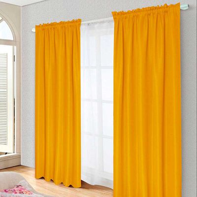 Imagen 1 del producto Combo Cortinas Doral Tabatha 220 x 140 cm Mostaza