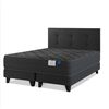 Cama Europea Flex Base Dividida 2 Plazas Black + Respaldo
