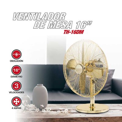 Imagen 2 del producto Ventilador de Mesa Thomas TH-16DM Gold