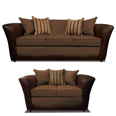 Juego de Living Elegant Detail Minesota Sofá 3 Cuerpos + Sofá 2 Cuerpos Café