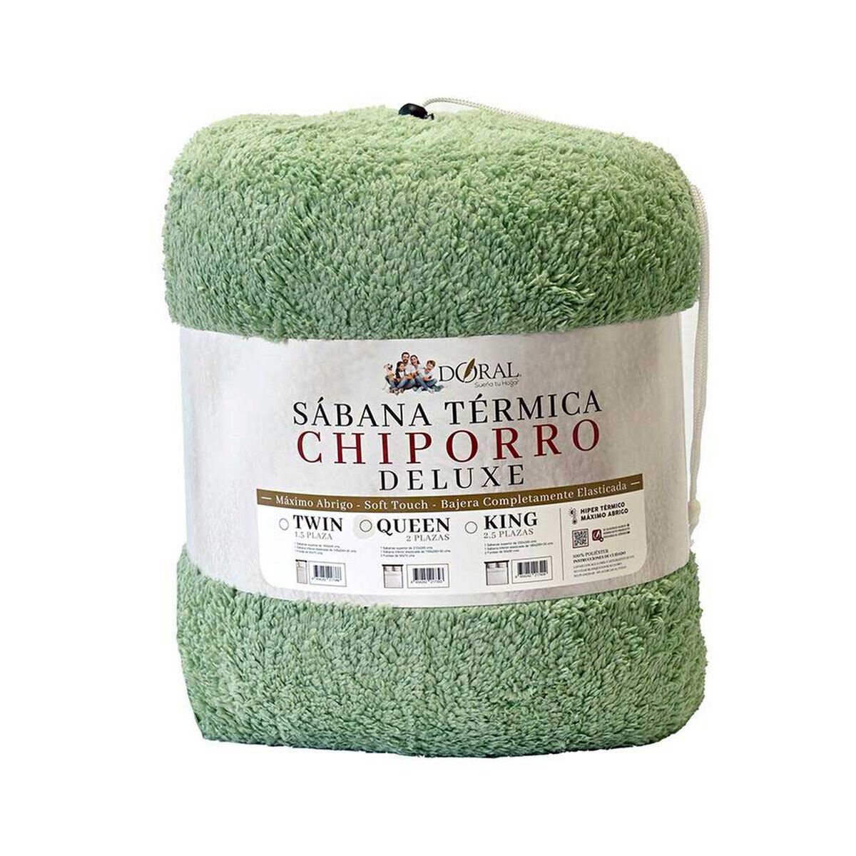 Juego de S&aacute;banas Chiporro Doral 1,5 Plazas Senses Verde