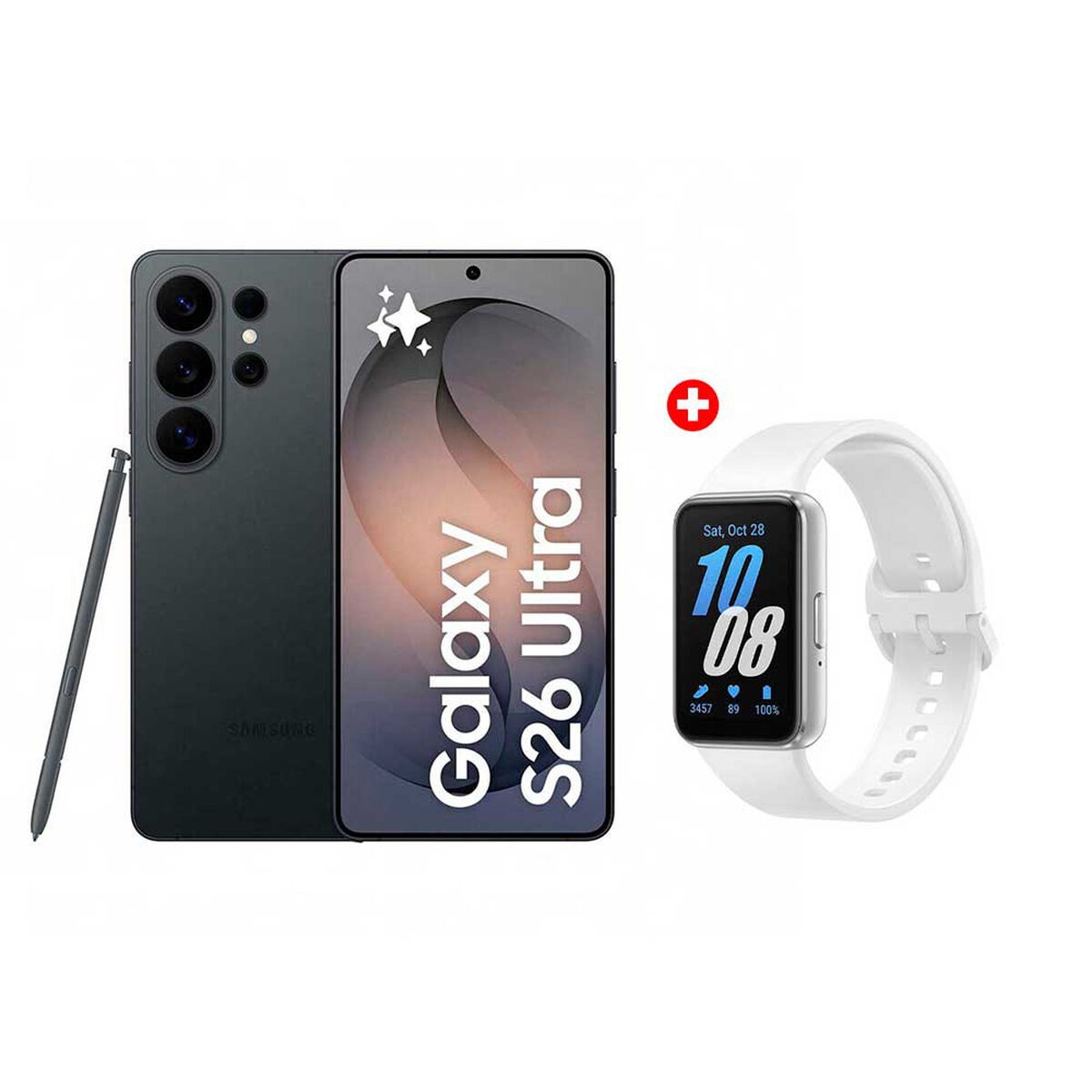 Combo Samsung Galaxy S26 Ultra 256 GB 6.9" Negro + Smartwatch Samsung Galaxy Fit 3 Silver