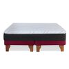 Cama Europea Latam Home Base Dividida Súper King Zen Top Foam Visco Velvet Burdeo