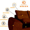 Seccional Izquierdo Elegant Houston Cheise Tela 5 Cuerpos Café