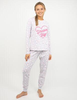 Imagen 2 del producto Pijama Largo Mujer Icono Gris, Rosado