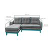 Sofá Seccional Izquierdo Living Factory Vintage 3 Cuerpos Gris