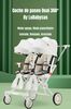 Coche Doble con Mesita de Comer Reclinable Blanco LuBabycas