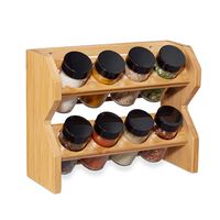 Especiero de Condimentos Madera 8 Frascos Vidrio Simplit