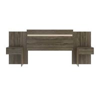 Respaldo 2 Plazas + 2 Veladores Roca Parana Nogal Blanco