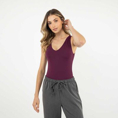 Body Sin Mangas Mujer Zibel Burdeo, Crudo, Negro