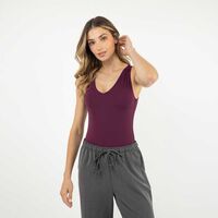 Body Sin Mangas Mujer Zibel Burdeo, Crudo, Negro