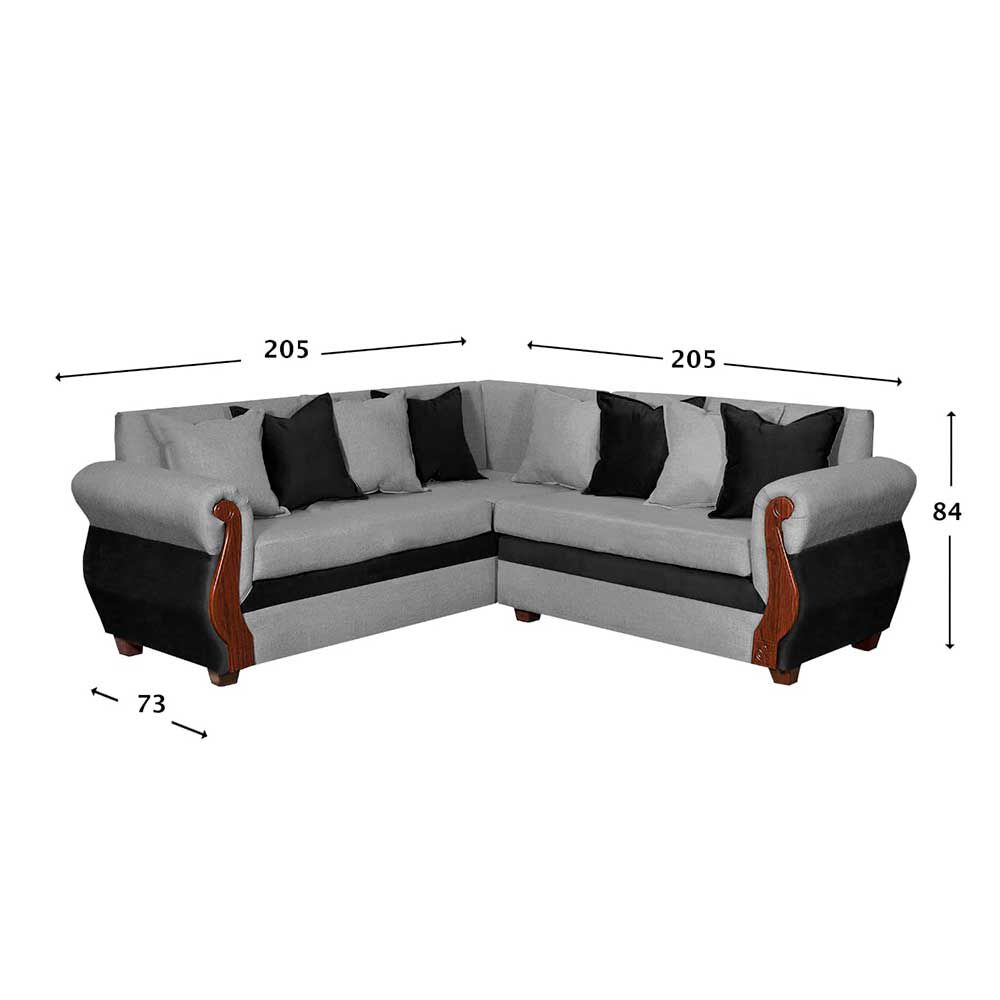 Sofá Secccional Muebles MYM Lucia 4 Cuerpos Gris