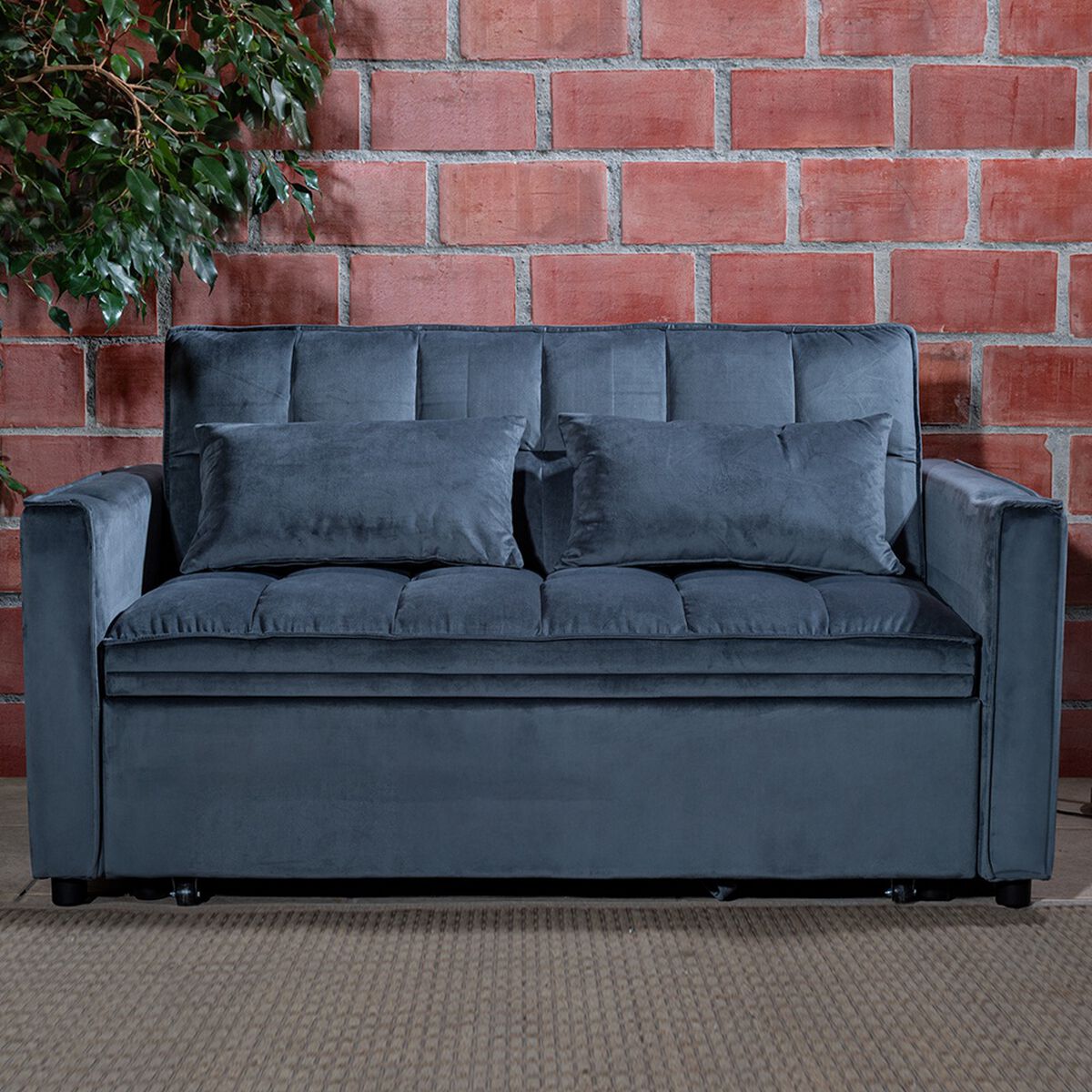 Sofá Cama Daniels KMP1GR 2 Cuerpos Gris