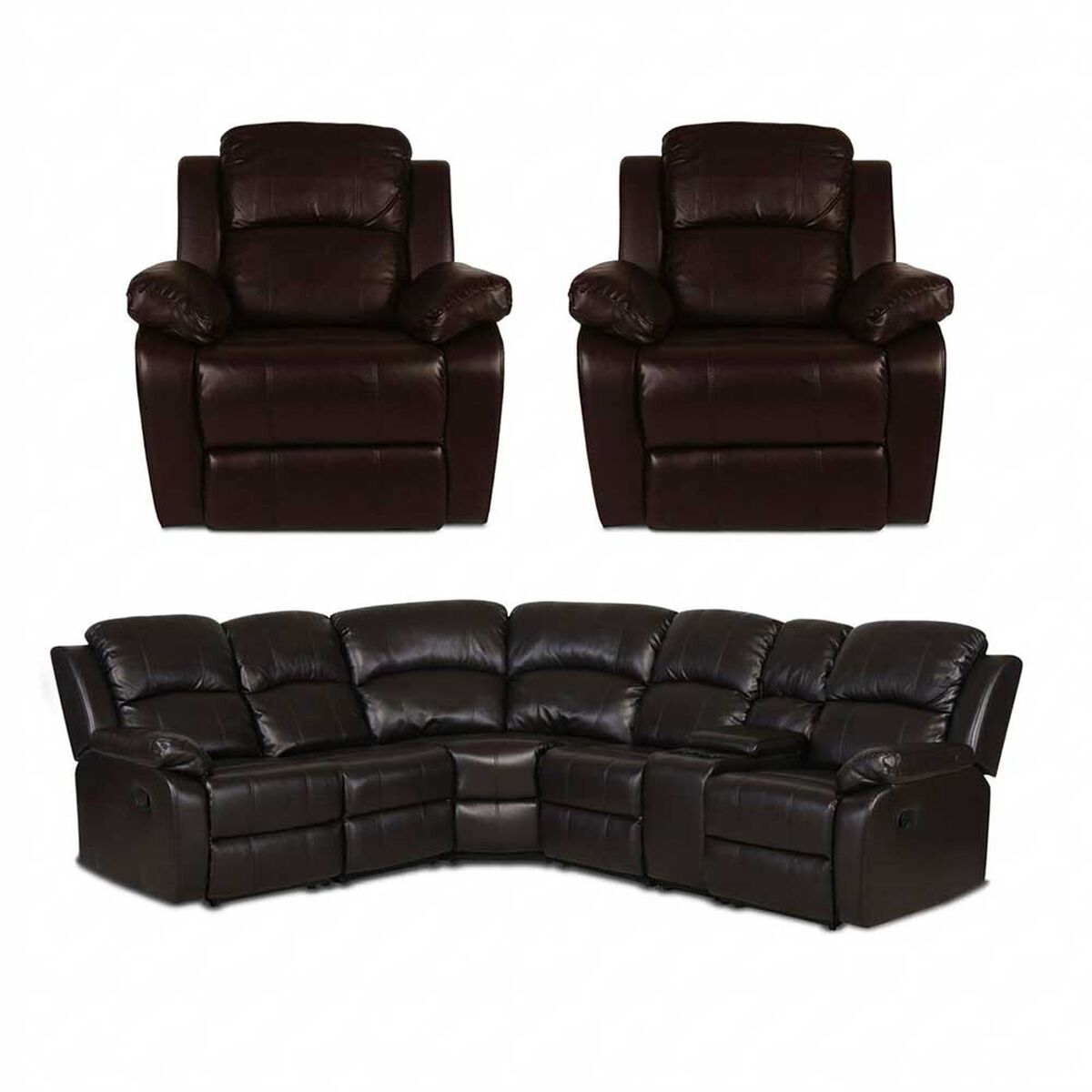 Juego de Living Seccional Andaluc&iacute;a + 2 Valencia Caf&eacute; Chocolate