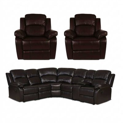 Juego de Living Seccional Andaluc&iacute;a + 2 Valencia Caf&eacute; Chocolate