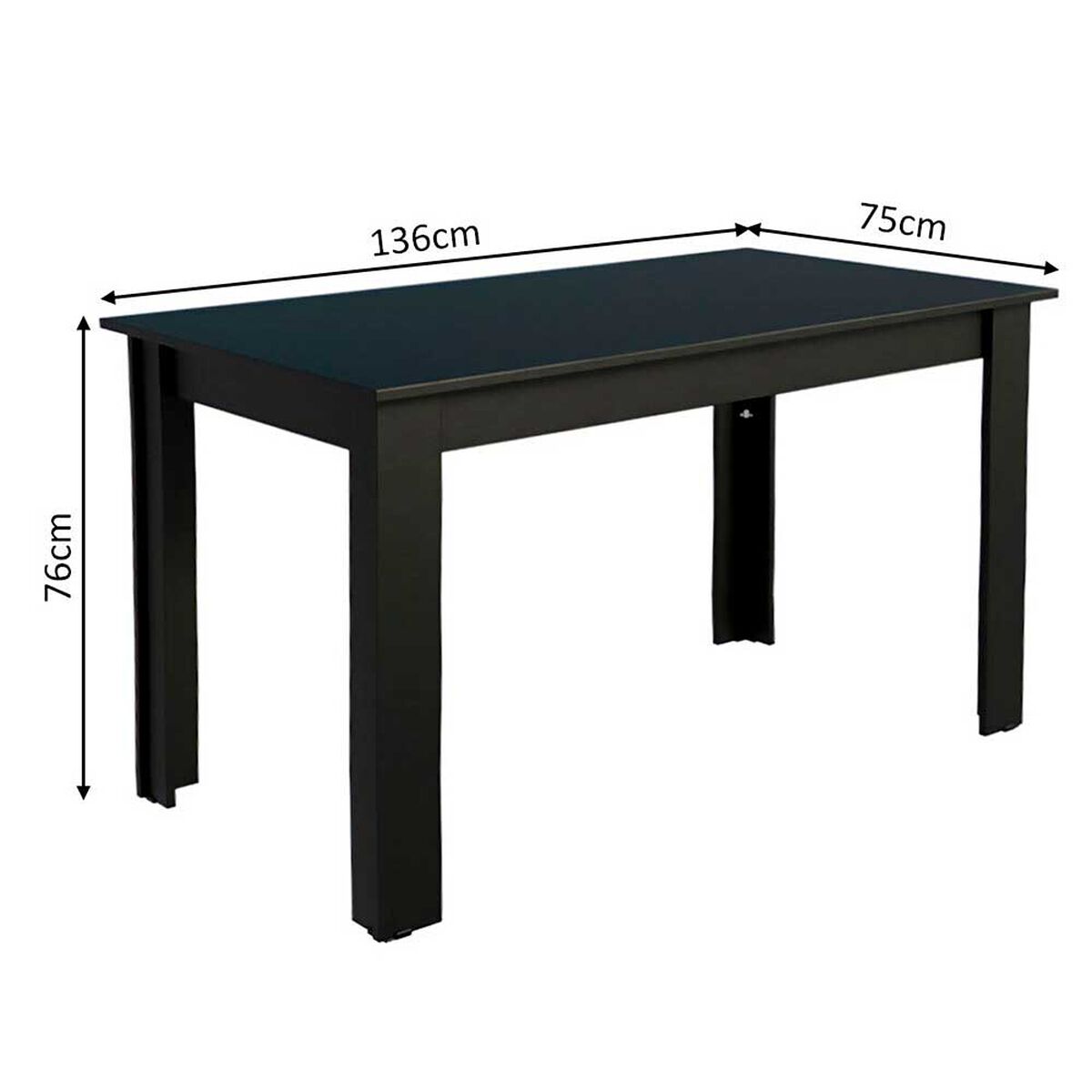 Juego de Comedor Vekkahome Lola Nelly 4 Sillas Negro