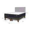 Cama Europea CIC Base Dividida 2 Plazas Gran Premium + Respaldo Ganges