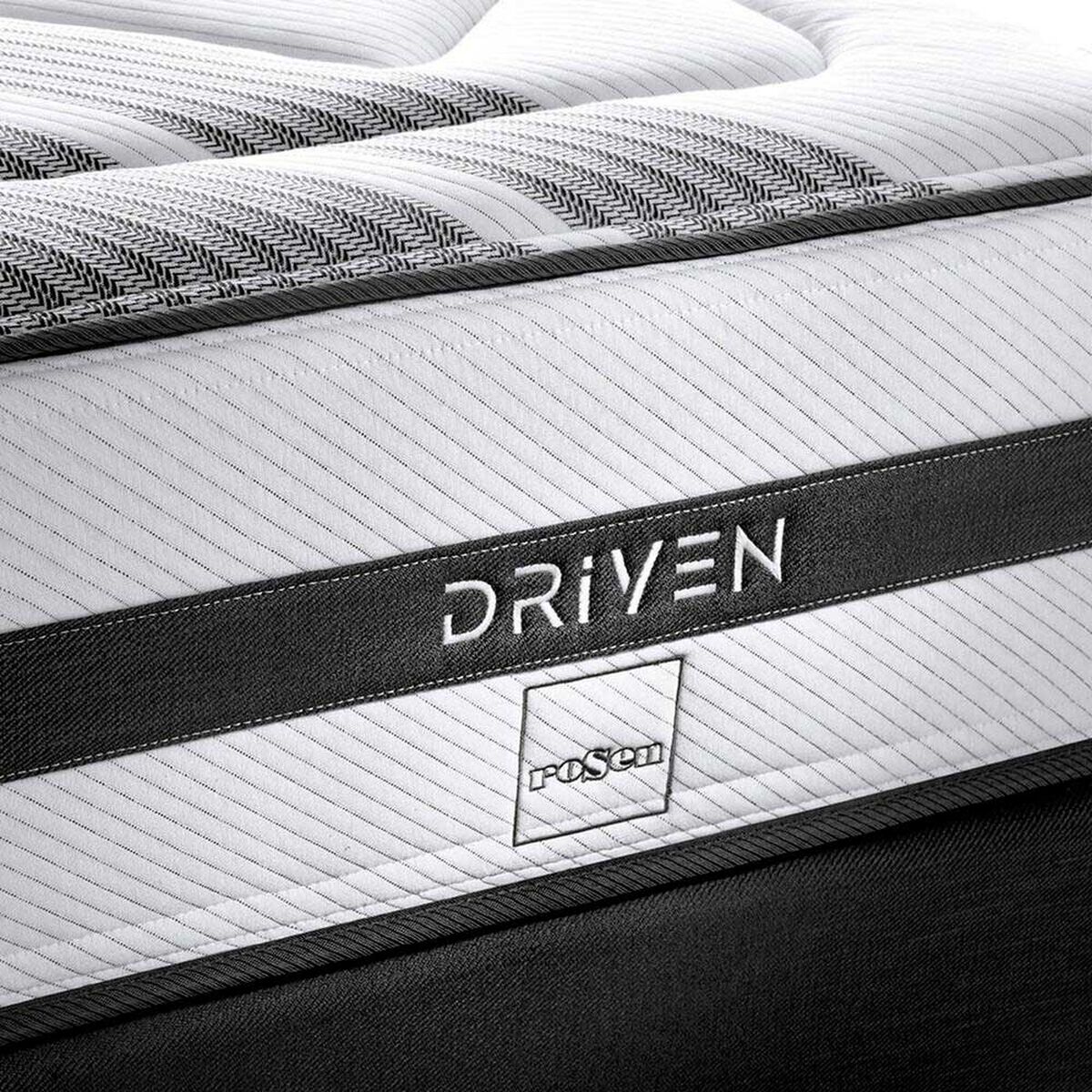 Cama Europea Rosen 2 Plazas Base Dividida Driven +  Set Maderas Nolita + Almohadas
