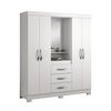 Clóset Home Mobili Cavic 4 Puertas 3 Cajones Blanco Rosa