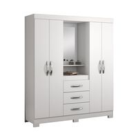 Clóset Home Mobili Cavic 4 Puertas 3 Cajones Blanco Rosa