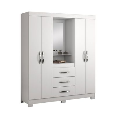 Imagen 1 del producto Clóset Home Mobili Cavic 4 Puertas 3 Cajones Blanco Rosa